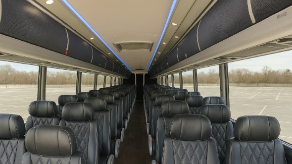 bloomington 54 passenger charter bus inside