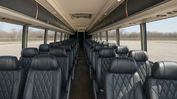 bloomington 55 passenger charter bus inside