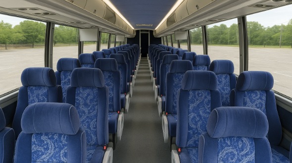bloomington 56 passenger charter bus inside